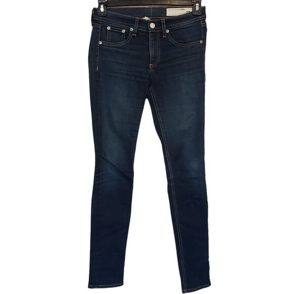 rag & bone Women's  High Rise Skinny Ankle Jean in Dark Blue Size 27 - Picture 4 of 12